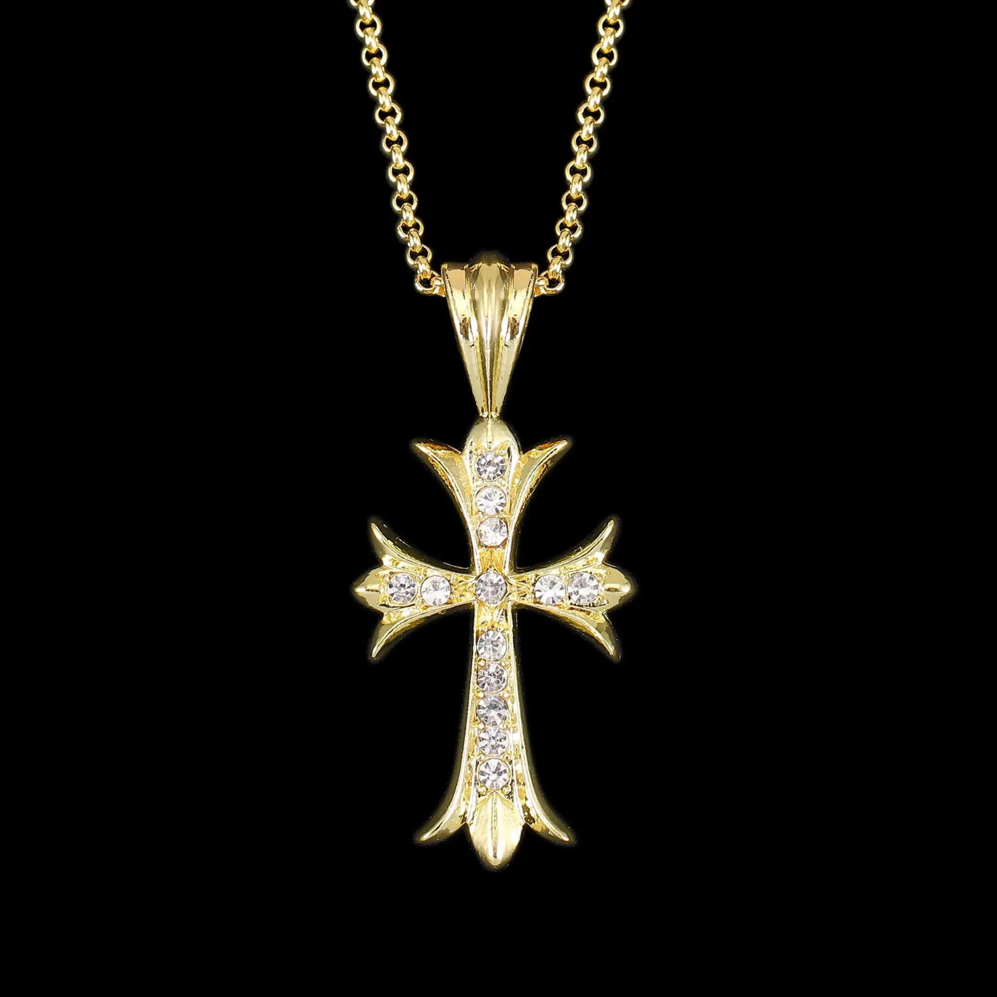 アイアンクロス ネックレス 超ジュラルミン 週末セール!! ゴールド クロス ストーン ネックレス – GILA JEWELZ