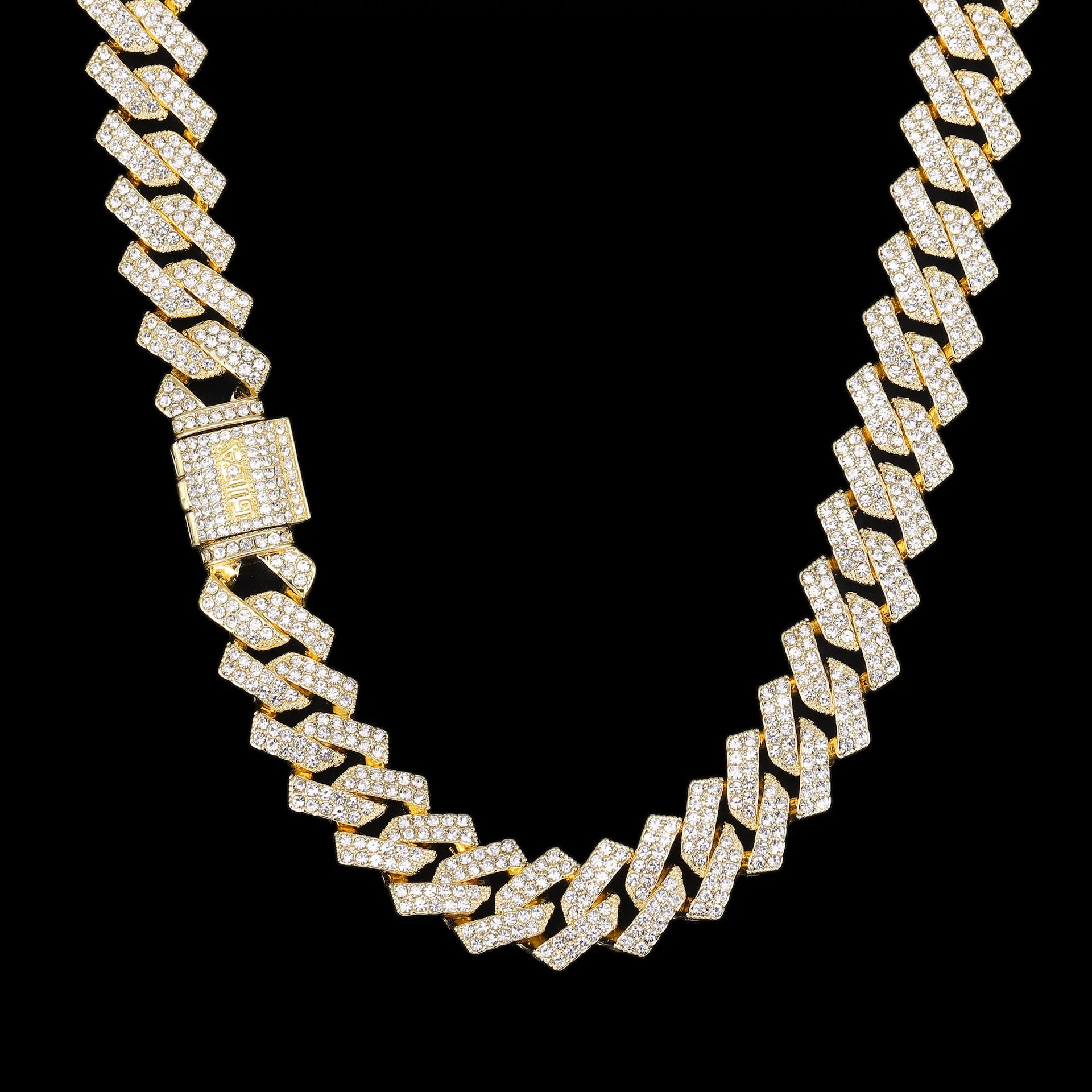 【20mm極太×ハイエンド仕上げ】Iced Outグリッターチェーンネックレス gold-iced-out-prong-chain-